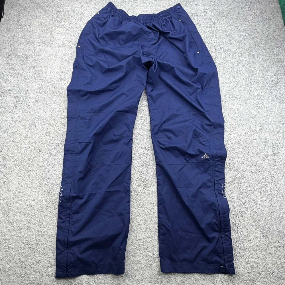 Vintage Adidas Tear Away Pants Mens 2XLT XXLT Blue Baggy Basketball Y2K Warm Up